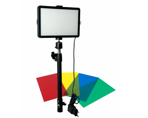 Портативная светодиодная LED панель RAG с 4 фильтрами и повербанком на телескопической ручке-удочке ECO-SH