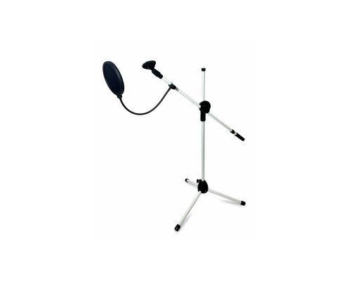 Напольная стойка MLW-ES63W для микрофона до 3,4 см, журавль с поп-фильтром 15,5 см
