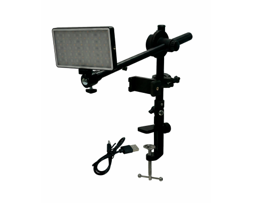 Мобильный свет VL-P135RGB на наклонной подставке SECONOM35-SH с держателем телефона