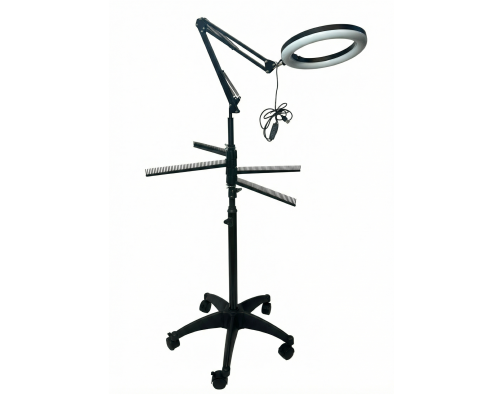 Мобильная тележка MOB5-2LS парикмахерская с 4 держателями для прядей и подсветкой SL-26CX