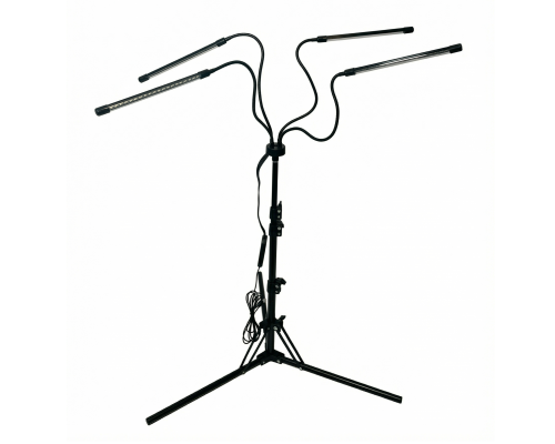 Фитолампа светодиодная, светильник для растений на штативе FLST, 4 панели, пульт на проводе