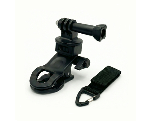 Крепление для экшн камеры с болтом на прищепке и карабином на липучке