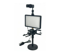 Штатив ZM-02 настольный с 3 держателями телефона и RAG панелью для съемки