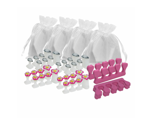 Разделители для пальцев, силиконовые, форма цветочки и камни, и перегородки, по 2 комплекта