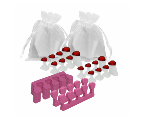 Разделители для пальцев, силиконовые, форма сердечки 2 комплекта, и перегородки 3 пары