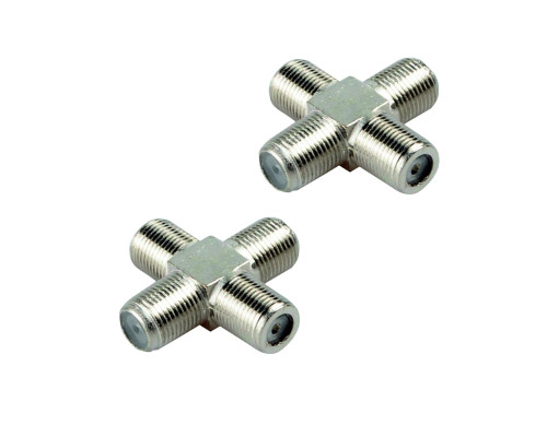 Разветвитель F (мама) на 4 гнезда (четверник), 2 шт