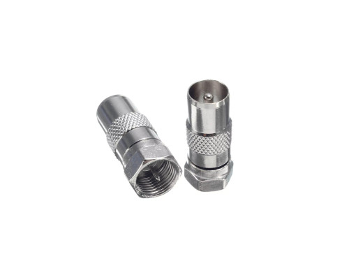 Переходник штекер F (папа) - штекер TV (папа), 2 шт