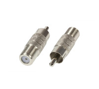 Переходник гнездо F (мама) - штекер RCA (папа), 2 шт