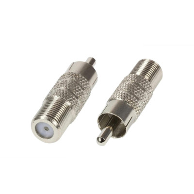 Переходник гнездо F (мама) - штекер RCA (папа), 2 шт