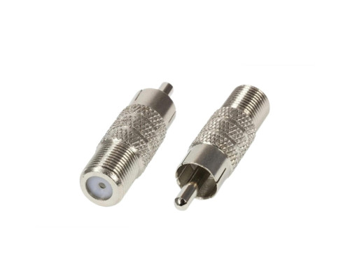 Переходник гнездо F (мама) - штекер RCA (папа), 2 шт