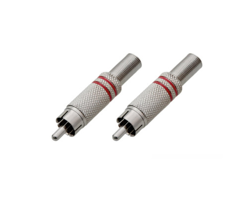 Разъем штекер RCA (папа) под винт с пружиной, 2 шт