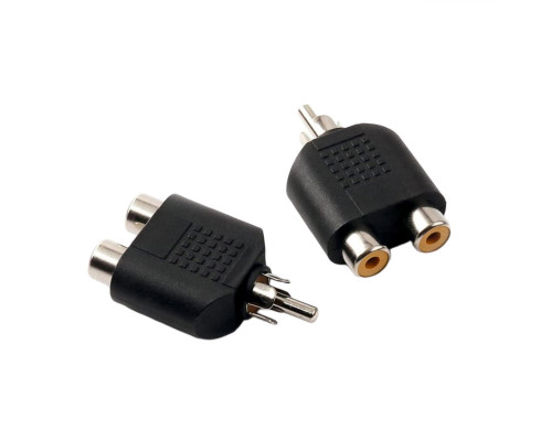 Переходник 2 гнезда RCA (мама) - штекер RCA (папа), 2 шт