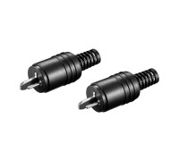 Разъем штекер аудио на кабель под винт, «точка-тире», пластик, 2 шт