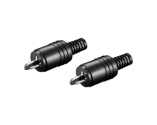 Разъем штекер аудио на кабель под винт, «точка-тире», пластик, 2 шт