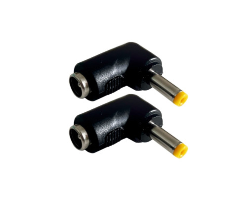 Переходник DC гнездо 5,5/2,5 мм (мама) - штекер 4,8/1,7 мм (папа), угловой, 2 шт