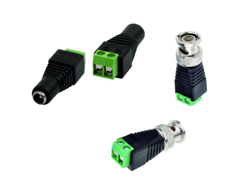 Комплект разъемов: гнездо DC 2.1/5.5 мм. - 2 шт. + штекер BNC (папа) - 2 шт.