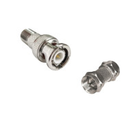 Комплект переходников: гнездо F (мама) - штекер BNC  (папа) + штекер F (папа) - штекер F (папа)