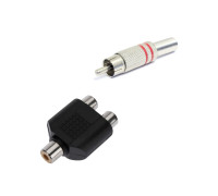 Комплект переходников RCA: гнездо RCA (мама) - 2 гнезда RCA (мама) - 1 шт + штекер RCA (папа) - 1 шт