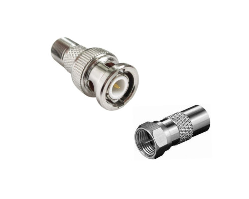 Комплект переходников: гнездо F - штекер BNC - 1 шт. + штекер TV - штекер F - 1 шт.