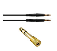 Комплект для подключения: гнездо jack 3.5 - штекер jack 6.3 (стерео) + кабель mini jack 3.5 (M) 4 pin, 1,2 м