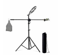 Напольная стойка штатив для кольцевой лампы JBH-G16-C с крючком для противовеса, держателем телефона и чехлом для переноски