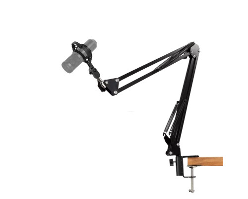 Настольная стойка для микрофона NB-07P пантограф с пластиковым пауком и ветрозащитой