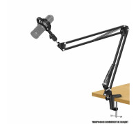 Настольная стойка для микрофона NBS-07P пантограф на усиленной струбцине с пластиковым пауком и ветрозащитой