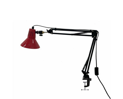  Настольная лампа NBS-1R на пантографе c усиленной струбциной, красная