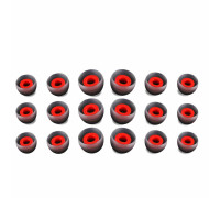 Амбушюры для наушников ALC07, размер S - 3 пары, M - 3 пары, L - 3 пары, серо-красный