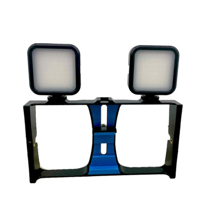 Комплект для съемки с держателем для телефона и двумя осветителями на аккумуляторе