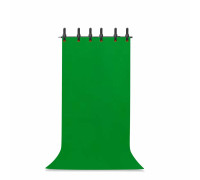 Переносная стойка L2S-F183 высотой до 240 см с тканевым фоном хромакей 1,8х3 м и прищепками для фиксации