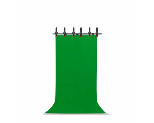 Переносная стойка L2S-F152 высотой до 240 см с тканевым фоном хромакей 1,5х2 м и прищепками для фиксации