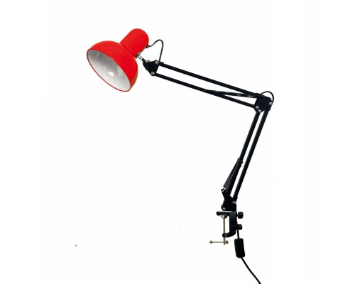 Светильник настольный NB2S-LSR, лампа красная на пантографе с горизонтальным и вертикальным креплением