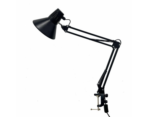 Светильник настольный NB2S-LBB, лампа чёрная на пантографе с горизонтальным и вертикальным креплением