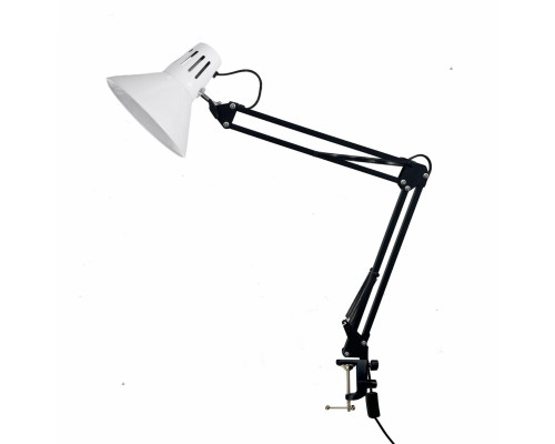 Светильник настольный NB2S-LBW, лампа белая на пантографе с горизонтальным и вертикальным креплением