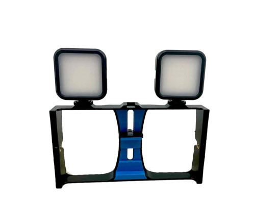 Комплект для съемки с держателем телефона и двумя осветителями на батарейках