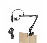 Настольная стойка ST2S-3595 пантограф с держателем металлический паук и поп-фильтром на усиленной струбцине для вертикального и горизонтального крепления
