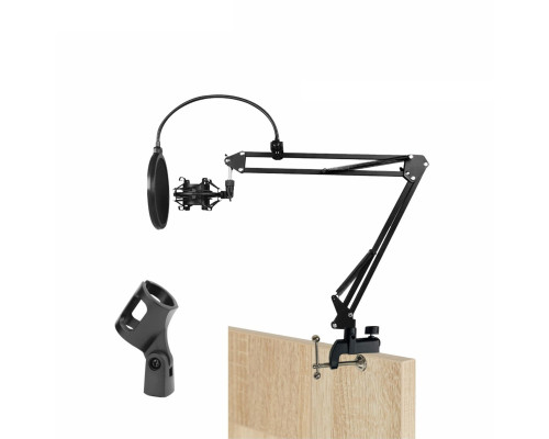 Настольная стойка ST2S-3595 пантограф с держателем металлический паук и поп-фильтром на усиленной струбцине для вертикального и горизонтального крепления
