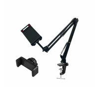 Усиленная настольная стойка пантограф ST-184Y со сменными держателями для телефона и планшета