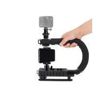 Ручной стабилизатор для камеры, ручка-держатель для GoPro с зажимом для телефона