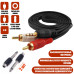 Кабель AUX Nocab mini Jack 3.5mm (m) - 2 RCA (m), 3 метра + штекер моно (2 pin) jack 6.35 мм (папа), 2 шт