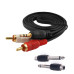 Кабель AUX Nocab mini Jack 3.5mm (m) - 2 RCA (m), 3 метра + штекер моно (2 pin) jack 6.35 мм (папа), 2 шт