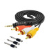 Кабель AUX Nocab mini Jack 3.5mm (m) - 3 RCA (m), 1,5 метра с переходником штекер моно (2 pin) jack 6.35 мм (папа), 3 шт