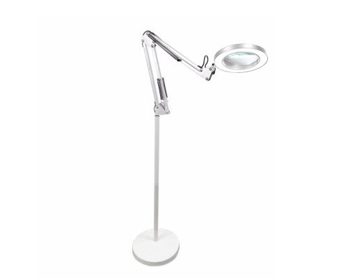 Напольная лампа лупа SLN22-W с утяжелённым основанием на пантографе, белая