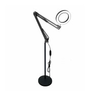 Напольная лампа лупа SLN22-B с утяжелённым основанием на пантографе, чёрная
