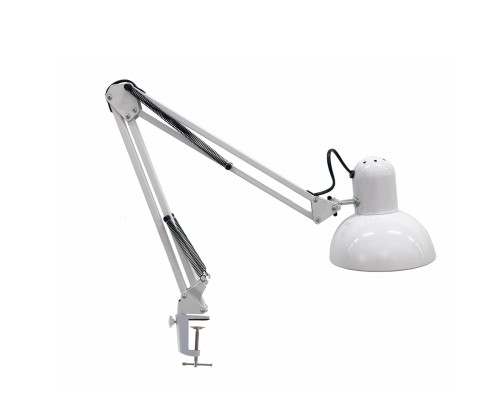 Лампа SPS-WW, cветильник настольный на пантографе с усиленной струбциной, белый