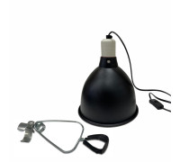 Защитный плафон для террариума под УФ лампу, лампу нагрева на металлическом держателе, маленький, чёрный