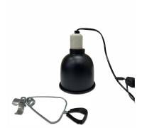 Защитный плафон на металлическом держателе для террариума под УФ лампу, лампу нагрева с регулировкой яркости на проводе, маленький, чёрный