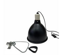 Защитный плафон для террариума под УФ лампу, лампу нагрева на металлическом держателе, большой, чёрный