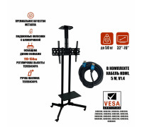 Напольная мобильная стойка для телевизора диагональю от 32 до 70 дюймов с кабелем HDMI, 5м, V1.4